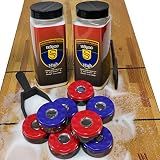 Shuffleboard Pucks Set of 8(2 5/16" (58mm)) with 2 Cans Shuffleboard Sand