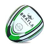Bratla Pro Size 5 Rugby Rebounder Ball – Half-Ball for Solo Training, Passing & Catching Practice – Durable Grip – Training Weight – Teens & Adults