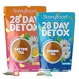 Skinny Boost Detox Tea Kit-Slimming Tea for Weight, Metabolism, Energy, Bloating & Colon Cleanse – Green Tea, Herbal, Vegan, Keto, Non-GMO, Sugar-Free-2 PACK –1 Daytime (28 Bags) + 1 Evening -(14 Bags)