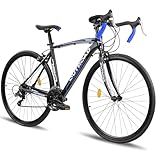 Omelaza 700C Wheel 21-Speed Road Bike with Shock Absorption, Aluminum Alloy Frame Road Bike with 7-Speed Cassettes, Ergonomic Design, C-Brakes, and Alloy Fork for Adult Blue