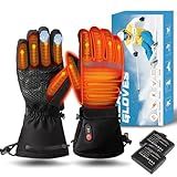 Heated Gloves for Women Men Waterproof, Rechargeable 7.4V Fast Heating Hand Warmers Arthritis Heater Cold Winter Gloves for Snowmobile Camping Cycling Skiing Hiking Working (Large)