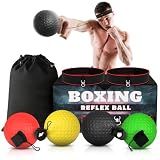 Boxing Reflex Balls Set - 4 Same Weight Color Balls, 2 Adjustable Headbands for Reaction Time Training, Hand-Eye Coordination, Hand Speed and Focus | Beginner to Advanced Drills, Boxing Training Kit