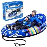 SKPE 2 Person Snow Tube- Heavy DutyInflatable Snow Sled | Double Towable Snow Tubes for Sledding Adults Kids with Dual Backrests,Winter Toboggan Gift for Family Outdoor Fun