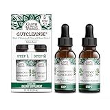 GuruNanda Gutcleanse 2-Step Kit - Dietary Supplement to Help with Digestion - Blend of Fulvic Acid, Wormwood, Clove & Neem Extract, 2x1 FlOz