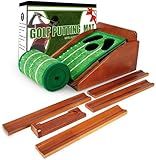 GOTOSOBAY Putting Green Indoor,Golf Putting mat with Auto Ball Return – Premium Golf Putting Mat for Home, Office, or Outdoors – Golf Gift for Men & Women, Practice Anywhere (Green)