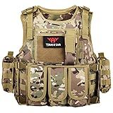 YAKEDA Outdoor Tactical Airsoft Vest Adjustable Fit Adult (CP)