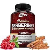 NutriFlair Premium Berberine HCL 1200mg, 120 Capsules - Plus Pure True Ceylon Cinnamon, Berberine HCI Root Supplements Pills - Immune System - Made in USA