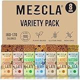 Mezcla Puff-Crispy Plant Based Protein Bars - Variety Pack - Healthy Snacks for Adults & Kids - Granola Bars for School, Travel, & Office Snacks - Gluten Free, Vegan, Non GMO, 10g Protein - 8 Count