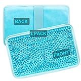 Gel Beads Ice Pack Ice Bag with Strap-1 Pack Reusable Hot & Cold Pack Compress for Knee, Shoulder, Foot, Back, Ankle, Neck, Hip, Elbow, Wisdom Tooth-7.76''x4.93''(Blue)
