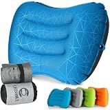 Crisonky Camping Pillow - Inflatable Pillow - Travel Pillows for Backpacking & Airplane, Lumbar Support 2.0 Blow Up Pillow, Ultralight Compressible, Comfortable, Ergonomic Pillows