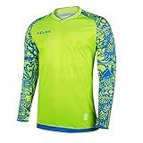 KELME Kids Padded Goalie Shirt, Youth Goalkeeper Jersey, Long Sleeve Soccer Football Training Uniform,Yellow Kid 12