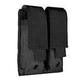 ELVO Pistol Magazine Holster, Double 9mm Mag Pouch, Open-Top Dual Magazine Holder for Tactical Belt, Molle Compatible (Black)