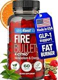 Fire Bullets Weight Loss Pills for Women & Men, Fat Burner GLP-1 Support, Appetite Suppressant, Diet Pills with Green Tea & Cayenne, 60 Capsules