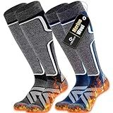 Cirorld Merino Wool Ski Socks Women Men,2 Pairs Knee High Winter Warm Skiing Socks Performance Thermal Snowboarding Socks