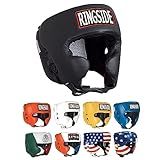 Ringside Competition Boxing Headgear, USA Boxing-Approved Leather Headgear with Cheek Protection, Great for MMA, Muay Thai, Kickboxing, and Training, Ideal for Men and Women, Black, Large