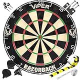 Viper Razorback WDF Accredited, Official Competition Bristle Steel Tip Dartboard Set with Staple-Free Razor Thin Spider Wire Self-Healing