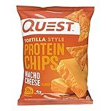 Quest Nutrition Nacho Cheese Tortilla Style Protein Chips, 18g Protein, 4g Net Carb, Gluten Free, 1.1 oz (Pack of 12)