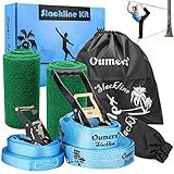 Beginner Slackline Kit, Oumers Slack Line Gift Set with 50ft Main Blance line Training Line Tree Protector Ratchet Cover Carry Bag for Kids Adults