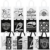 Kajaia 24 Pcs Party Treat Bag with Handles Reusable Goodie Favor Bag Non Woven Party Favor Birthday Supplies(Volleyball)