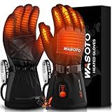 Heated Gloves for Men Women 7.4V Battery 22.2WH Rechargeable Heated Ski Gloves Touchscreen Waterproof Electric Heated Fishing Gloves for Winter Outdoor Work Skiing Hiking Camping Raynaud Riding(M)