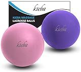 Kieba Massage Lacrosse Balls for Myofascial Release, Trigger Point Therapy, Muscle Knots, and Yoga Therapy. Set of 2 Firm Balls (Pink and Purple)