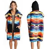 Pilotfish Surf Poncho Changing Robe Towel - Hooded, Zippered Towel Poncho for Beach, Surfing, Swimming | 2 Front Pockets, Machine Washable, (Serape, Medium)
