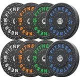 AMGYM 2 Inch Bumper Plates High Bounce,190lbs(20-540lbs) Weight Plates for Strength Training,Floor-Protective Barbell Weights for Home Gym,Colored Rubber Weight Plates Set for Weight Lifting.