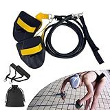 Swimming Resistance Band Set with Hand Paddles & Handles, 60 lb Training, 1.2m Stretch Cord, Black-Yellow