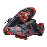 Unisex Cycling Shoes Compatible with pelaton Indoor Road Bike Riding Shoes for Men and Women Delta Cleats Clip Outdoor Pedal, Red M9.5
