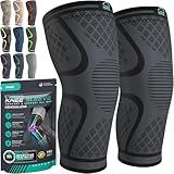 Modvel Compression Knee Brace for Women & Men, 2-Pack Knee Brace for Running Knee Pain, Knee Support Compression Sleeve, Workout Sports Knee Braces for Meniscus Tear, ACL & Arthritis Pain Relief