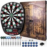 WIN.MAX Electronic Dart Board Soft Tip Dartboard Set LED Displays 3 Languges with Door