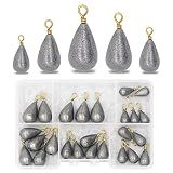 Fishing Weights Sinkers Kit, 25pcs Various Bass Casting Weights Drop Shot Sinkers Catfish for Saltwater Freshwater Fishing