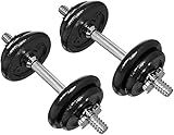 Amazon Basics Adjustable Dumbbell Hand Weight Set, 38 pound, Black