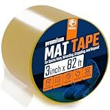 Clear Mat Tape 3 or 4 Inch, 1, 2 or 3 Pack Mat Tape for Wrestling Grappling Gymnastics Jiu Jitsu MMA Floor | Exercise Roll Out Mats Foam Tiles | Home Mats & Gym Floor Tape (1, 3 Inch)