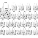 MIMIND 24 Pieces Volleyball Non-Woven Party Favor Bags with Handles 7.8 x 7.8 Inch Volleyball Party Favor Bags Goodie Treat Candy Bags for Sports Theme Party Baby Shower Birthday