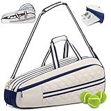 Sucipi Tennis Bag for Women & Men, 3-6 Rackets Tennis Racket Bag with Shoe Compartment & Insulated Pocket, Water-Resistant Gym Bag, Perfect Tennis Accessories for Court Training & Daily Use