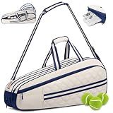 Sucipi Quilted Tennis Bag for Women & Men, Holds 3‑6 Tennis Rackets
