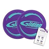 Gliding Discs for Working Out - Exercise Sliders for Hardwood Floors 1 Pair Purple, Authentic Workout Sliders Disc for Full Body Resistance Workout, Includes 4 Streaming Video Workouts