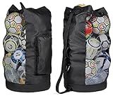Fitdom Heavy Duty XL Soccer Mesh Equipment Ball Bag w/Adjustable Shoulder Strap Design for Coach. with an Over-Sized Front Pocket for Sporting Accessories. Best for All Outdoor & Water Gears