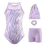 Tstiti Gymnastics Leotards for Girls Clasp Back 4-Piece