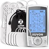 AUVON Dual Channel TENS Unit Muscle Stimulator Machine with 20 Modes, 2" and 2"x4" TENS Unit Electrode Pads