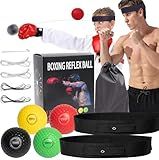 4 Difficulty Levels Boxing Reflex Ball with 1 Adjustable Headbands,MMA Training Equipment,Punching Ball,Perfect for Fight Reaction,Hand Eye Coordination,Punching Speed,Agility, for Adults and Kids
