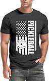 Qskall Pickleball Shirts for Men American Flag T-Shirt Paddleball Lover Tee 4th of July Tops