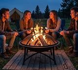 Fire Beauty Outdoor Wood‑Burning Fire Pit, 2‑in‑1 BBQ Grill, No Grill Grate