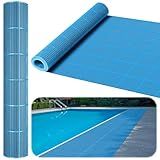 Tondiamo Drainage Pool Flooring Mats Swimming Pool Non Slip Mat PVC Splash Matting Mesh Hollow Doormat Roll for Outdoor Indoor Patio Restaurant Garage Kitchen Bathroom Bars(3 x 10 ft,Blue)