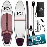 Roc Inflatable Stand Up Paddle Board 10' 6" with Premium SUP Paddle Board Accessories, Wide Stable Design, Non-Slip Comfort Deck for Youth & Adults (Vesper)