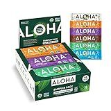 ALOHA Organic Plant Based Protein Bars - 6 Flavor Variety Pack - 12 Count, 1.9oz Bars - Vegan Snacks, Low Sugar, Gluten-Free, Low Carb, Paleo, Non-GMO, Stevia-Free, No Sugar Alcohol Sweeteners