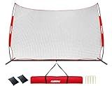 KuiBonu 20x10 Foot Lacrosse Backstop Net, 200 Sq Feet of Protection Barrier Net with Sturdy Steel Frame and Heavy-Duty Netting, for Lacrosse Baseball Soccer Basketball and More