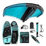 Spatium 100L Inflatable Hydrofoil Board Foil Surfboard Inflatable Wing Foil Board 5㎡ Inflatable Surf Wing Foil Wing Kite Wind Wingfoil with Hydrofoil, Blue Green