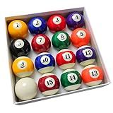 MoyanSuper 2-1/4" Pool Balls Billiard Set - 16 Resin Balls, Regulation Size & Weight, Complete Pool Table Balls Set for Replacement, Pool Table Accessories & Billiards Pool Accessories